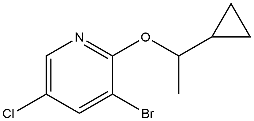 3-Bromo-5-chloro-2-(1-cyclopropylethoxy)pyridine Structure