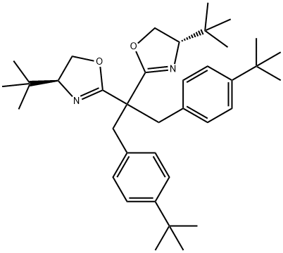 Oxazole, 2,2'-[2-[4-(1,1-dimethylethyl)phenyl]-1-[[4-(1,1-dimethylethyl)phenyl]methyl]ethylidene]bis[4-(1,1-dimethylethyl)-4,5-dihydro-, (4S,4'S)- Structure