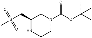 1-Piperazinecarboxylic acid, 3-[(methylsulfonyl)methyl]-, 1,1-dimethylethyl ester, (3R)- 구조식 이미지