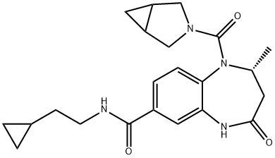 1H-1,5-Benzodiazepine-7-carboxamide, 1-(3-azabicyclo[3.1.0]hex-3-ylcarbonyl)-N-(2-cyclopropylethyl)-2,3,4,5-tetrahydro-2-methyl-4-oxo-, (2R)- Structure