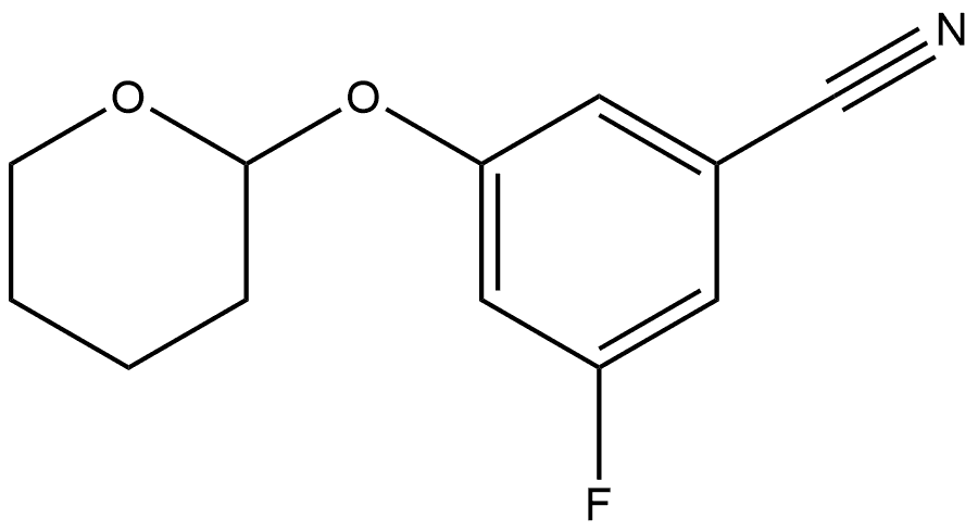 3-Fluoro-5-[(tetrahydro-2H-pyran-2-yl)oxy]benzonitrile Structure