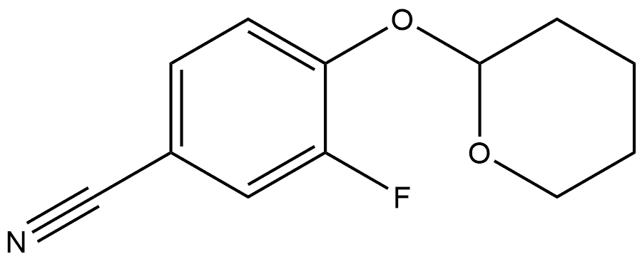 3-Fluoro-4-[(tetrahydro-2H-pyran-2-yl)oxy]benzonitrile Structure