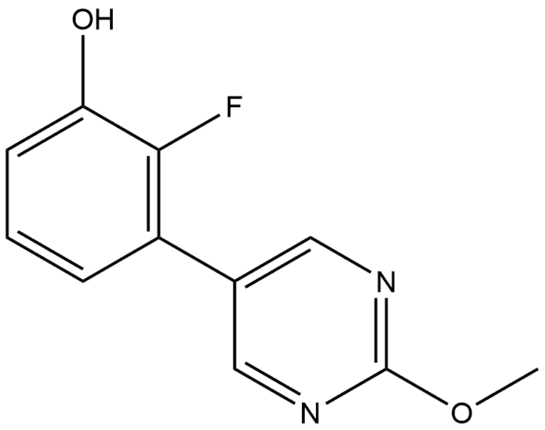 2-Fluoro-3-(2-methoxy-5-pyrimidinyl)phenol 구조식 이미지