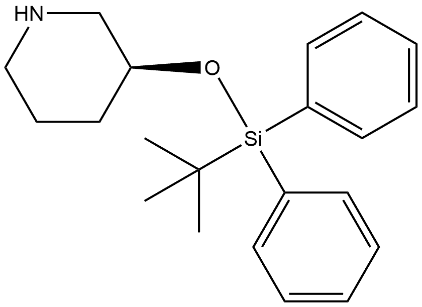 Piperidine, 3-[[(1,1-dimethylethyl)diphenylsilyl]oxy]-, (3S)- 구조식 이미지