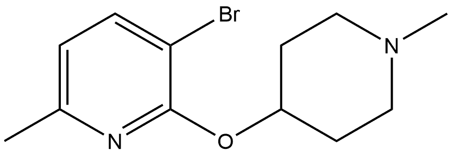 3-Bromo-6-methyl-2-[(1-methyl-4-piperidinyl)oxy]pyridine Structure