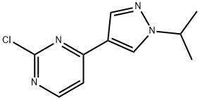 Pyrimidine, 2-chloro-4-[1-(1-methylethyl)-1H-pyrazol-4-yl]- Structure