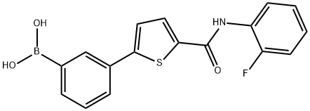 Boronic acid, B-[3-[5-[[(2-fluorophenyl)amino]carbonyl]-2-thienyl]phenyl]- Structure