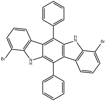 Indolo[3,2-b]carbazole, 4,10-dibromo-5,11-dihydro-6,12-diphenyl- Structure