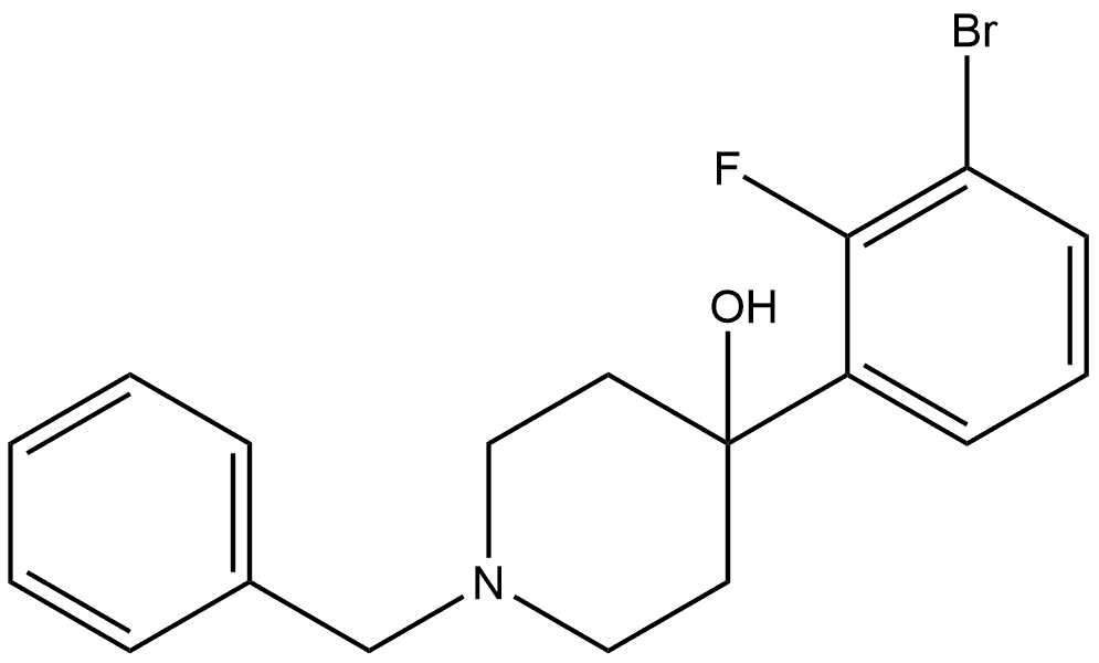 4-(3-Bromo-2-fluorophenyl)-1-(phenylmethyl)-4-piperidinol Structure