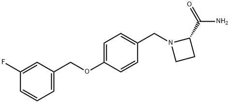 2-Azetidinecarboxamide, 1-[[4-[(3-fluorophenyl)methoxy]phenyl]methyl]-, (2S)- Structure