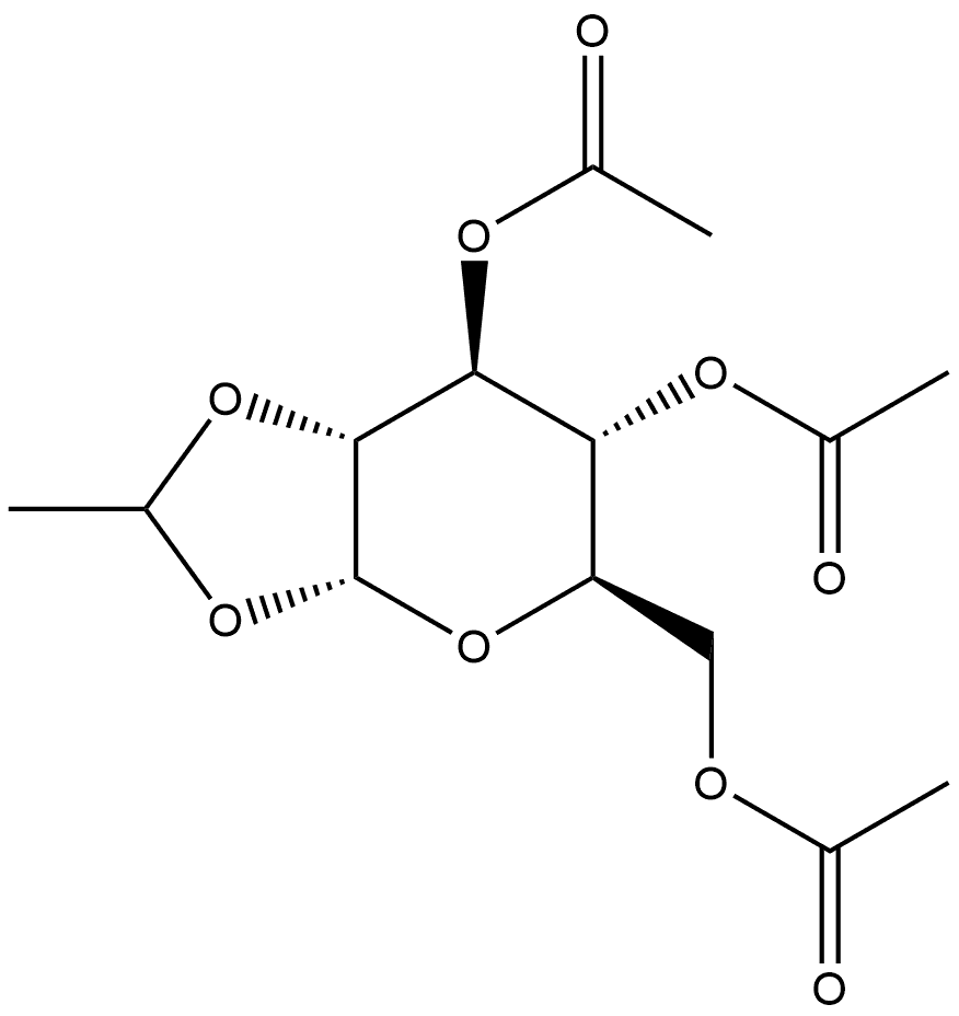 α-D-Glucopyranose, 1,2-O-ethylidene-, triacetate (9CI) Structure