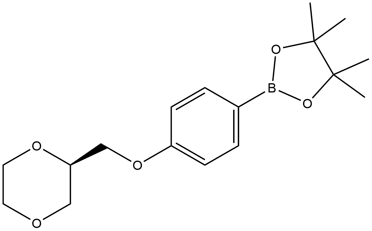 (R)-2-(4-((1,4-dioxan-2-yl)methoxy)phenyl)-4,4,5,5-tetramethyl-1,3,2-dioxaborolane 구조식 이미지