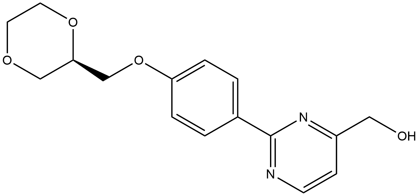 (R)-(2-(4-((1,4-dioxan-2-yl)methoxy)phenyl)pyrimidin-4-yl)methanol 구조식 이미지