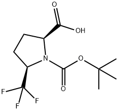 (2S,5R)-1-[(tert-butoxy)carbonyl]-5-(trifluoromethyl)pyrrolidine-2-carboxylic acid Structure