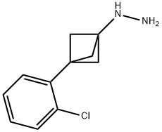 [3-(2-Chlorophenyl)bicyclo[1.1.1]pent-1-yl]hydrazine 구조식 이미지