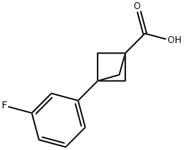 Bicyclo[1.1.1]pentane-1-carboxylic acid, 3-(3-fluorophenyl)- Structure