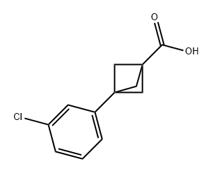 Bicyclo[1.1.1]pentane-1-carboxylic acid, 3-(3-chlorophenyl)- Structure