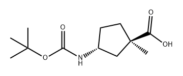 Cyclopentanecarboxylic acid, 3-[[(1,1-dimethylethoxy)carbonyl]amino]-1-methyl-, (1R,3R)- Structure