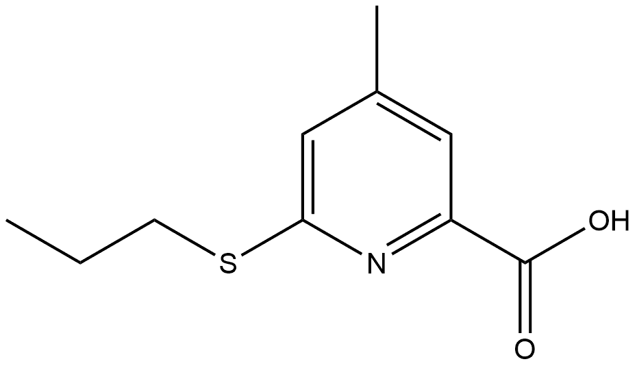 4-Methyl-6-(propylthio)-2-pyridinecarboxylic acid Structure