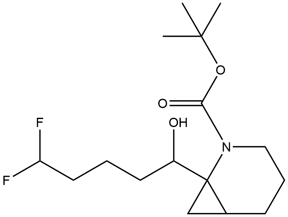 tert-butyl 1-(5,5-difluoro-1-hydroxypentyl)-2-azabicyclo[4.1.0]heptane-2-carboxylate Structure