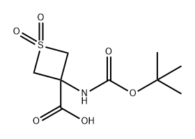 3-Thietanecarboxylic acid, 3-[[(1,1-dimethylethoxy)carbonyl]amino]-, 1,1-dioxide Structure