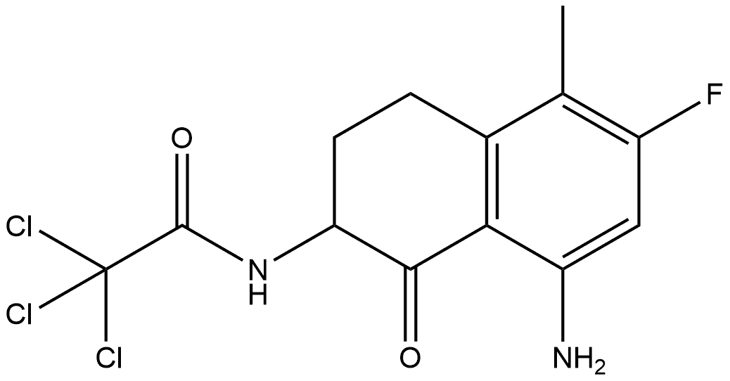 N-(8-amino-6-fluoro-5-methyl-1-oxo-1,2,3,4-tetrahydronaphthalen-2-yl)-2,2,2-trichloroacetamide Structure