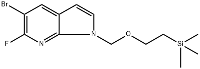 1H-Pyrrolo[2,3-b]pyridine, 5-bromo-6-fluoro-1-[[2-(trimethylsilyl)ethoxy]methyl]- 구조식 이미지
