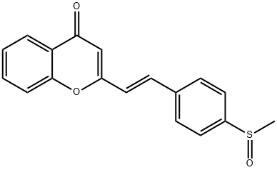 4H-1-Benzopyran-4-one, 2-[(1E)-2-[4-(methylsulfinyl)phenyl]ethenyl]- Structure