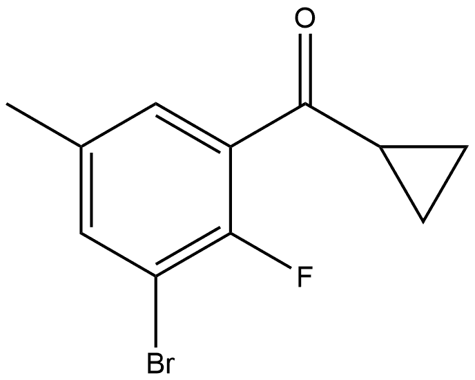 (3-bromo-2-fluoro-5-methylphenyl)(cyclopropyl)methanone Structure