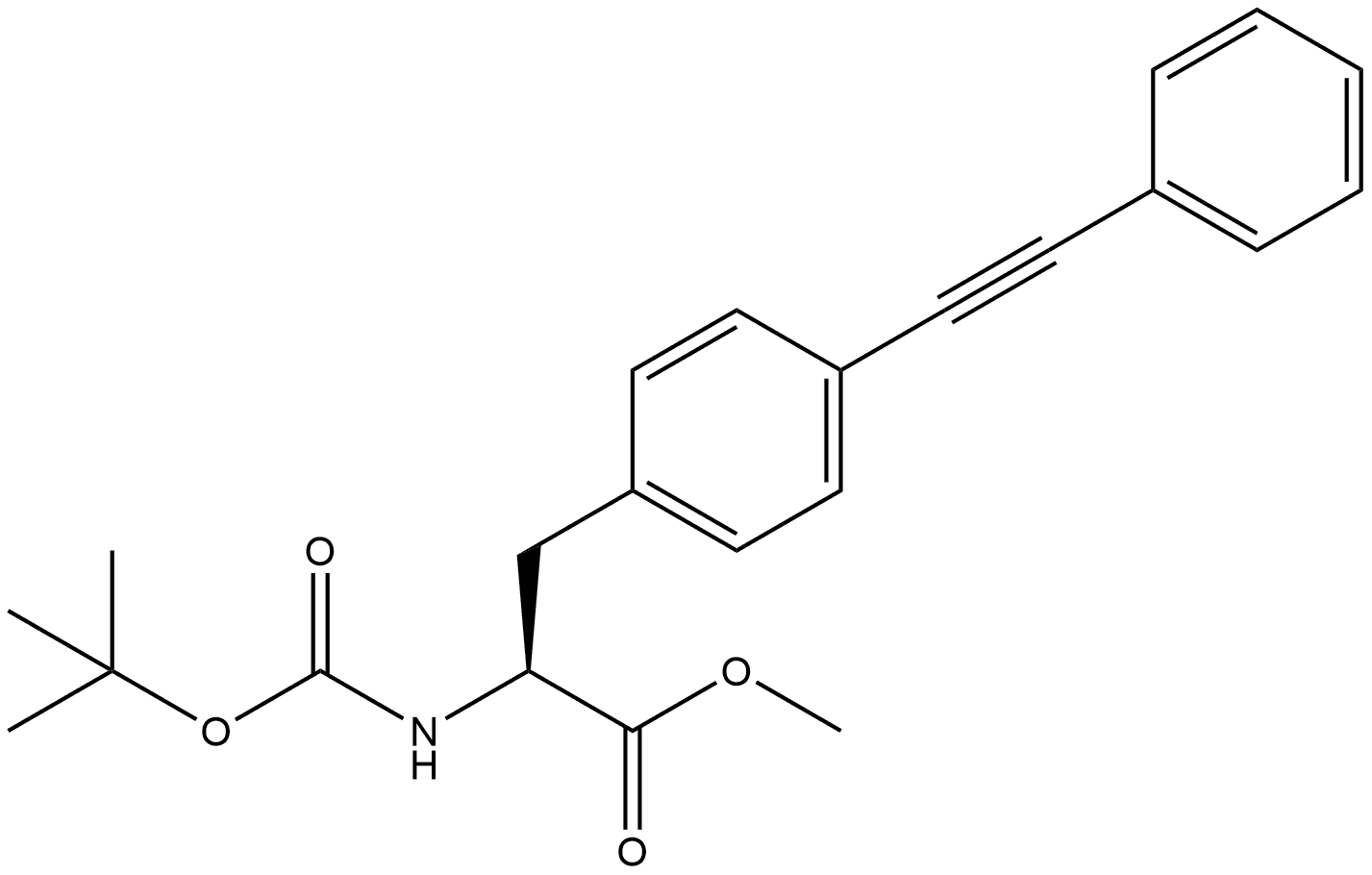 methyl (S)-2-((tert-butoxycarbonyl)amino)-3-(4-(phenylethynyl)phenyl)propanoate Structure