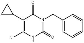 2,4(1H,3H)-Pyrimidinedione, 6-chloro-5-cyclopropyl-3-(phenylmethyl)- Structure