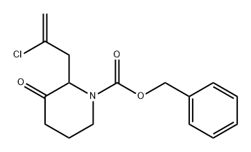 1-Piperidinecarboxylic acid, 2-(2-chloro-2-propen-1-yl)-3-oxo-, phenylmethyl ester Structure