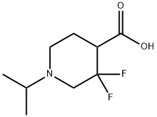 4-Piperidinecarboxylic acid, 3,3-difluoro-1-(1-methylethyl)- Structure