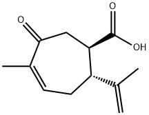 4-Cycloheptene-1-carboxylic acid, 5-methyl-2-(1-methylethenyl)-6-oxo-, (1R,2R)- Structure