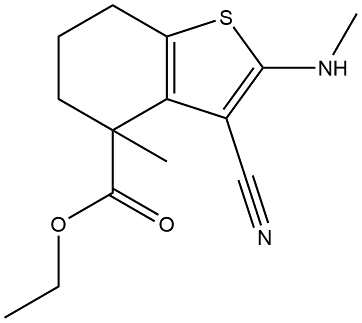 ethyl 3-cyano-4-methyl-2-(methylamino)-6,7-dihydro-5H-benzothiophene-4-carboxylate Structure