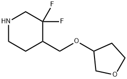 Piperidine, 3,3-difluoro-4-[[(tetrahydro-3-furanyl)oxy]methyl]- 구조식 이미지