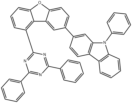 9H-Carbazole, 2-[9-(4,6-diphenyl-1,3,5-triazin-2-yl)-2-dibenzofuranyl]-9-phenyl- Structure