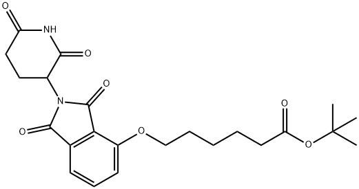 Hexanoic acid, 6-[[2-(2,6-dioxo-3-piperidinyl)-2,3-dihydro-1,3-dioxo-1H-isoindol-4-yl]oxy]-, 1,1-dimethylethyl ester Structure