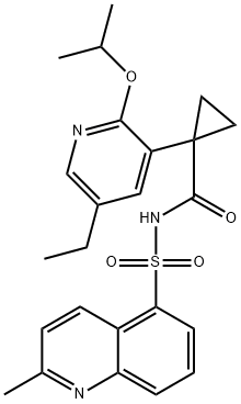 Cyclopropanecarboxamide, 1-[5-ethyl-2-(1-methylethoxy)-3-pyridinyl]-N-[(2-methyl-5-quinolinyl)sulfonyl]- 구조식 이미지