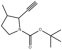 tert-butyl 2-ethynyl-3-methylpyrrolidine-1-carboxylate, Mixture of diastereomers 구조식 이미지