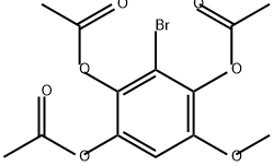 1,2,4-Benzenetriol, 3-bromo-5-methoxy-, 1,2,4-triacetate 구조식 이미지