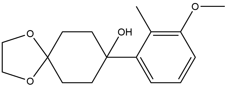 8-(3-methoxy-2-methylphenyl)-1,4-dioxaspiro[4.5]decan-8-ol Structure