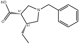 rel-(3R,4S)-4-Ethyl-1-(phenylmethyl)-3-pyrrolidinecarboxylic acid 구조식 이미지