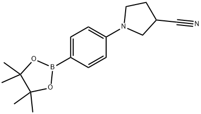 3-Pyrrolidinecarbonitrile, 1-[4-(4,4,5,5-tetramethyl-1,3,2-dioxaborolan-2-yl)phenyl]- Structure