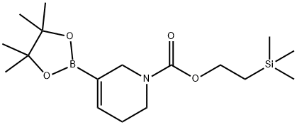 2-Trimethylsilylethyl 5-(4,4,5,5-tetramethyl-1,3,2-dioxaborolan-2-yl)-3,6-dihydro-2H-pyridine-1-carboxylate 구조식 이미지