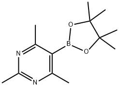 Pyrimidine, 2,4,6-trimethyl-5-(4,4,5,5-tetramethyl-1,3,2-dioxaborolan-2-yl)- Structure