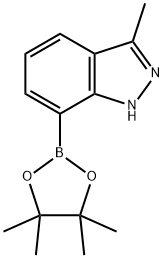 1H-Indazole, 3-methyl-7-(4,4,5,5-tetramethyl-1,3,2-dioxaborolan-2-yl)- Structure