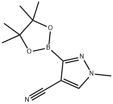 1H-Pyrazole-4-carbonitrile, 1-methyl-3-(4,4,5,5-tetramethyl-1,3,2-dioxaborolan-2-yl)- Structure