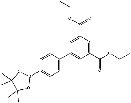 [1,1'-Biphenyl]-3,5-dicarboxylic acid, 4'-(4,4,5,5-tetramethyl-1,3,2-dioxaborolan-2-yl)-, 3,5-diethyl ester Structure