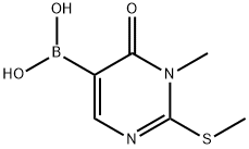 Boronic acid, B-?[1,?6-?dihydro-?1-?methyl-?2-?(methylthio)?-?6-?oxo-?5-?pyrimidinyl]?- Structure